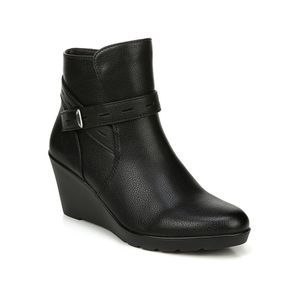 NATURALIZER Womens Black 0.5" Platform Water Repellent Jill Wedge Booties 9 M